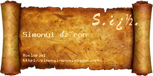 Simonyi Áron névjegykártya