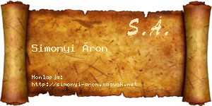 Simonyi Áron névjegykártya