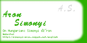 aron simonyi business card